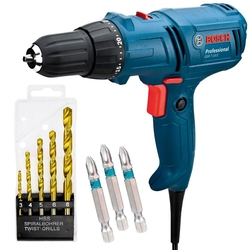Menor preço em Parafusadeira/Furadeira Elétrica 3/8" 400W GSR 7-14E BOSCH + Kit de Brocas 5 Pçs + Kit de Bits