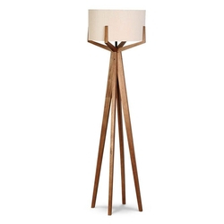 Luminária Abajur De Chão Em Madeira E Cúpula Linho Casa Anelli Design Menor preço em Luminária Abajur De Chão Em Madeira E Cúpula Linho Casa Anelli Design