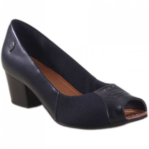 peep toe couro usaflex
