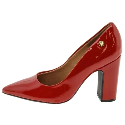 scarpin vermelho vizzano salto grosso