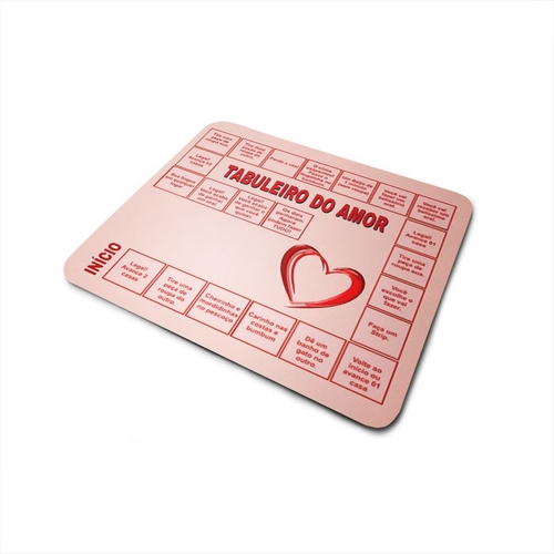 Mouse Pad Tabuleiro do Amor Namorados Rosa