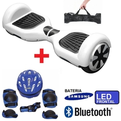 Hoverboard 6,5 Polegadas Branco Bateria Samsung - Com Bolsa E Kit De Proteção Azul Menor preço em Hoverboard 6,5 Polegadas Branco Bateria Samsung - Com Bolsa E Kit De Proteção Azul
