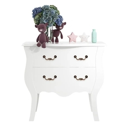 Cômoda Bombe Charlotte Branco Acetinado - Imaza Móveis Menor preço em Cômoda Bombe Charlotte Branco Acetinado - Imaza Móveis