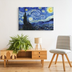 Quadro Van Gogh Noite Estrelada Grande Decorativo Sala 90x60cm - Bimper Menor preço em Quadro Van Gogh Noite Estrelada Grande Decorativo Sala 90x60cm - Bimper