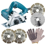 Serra Mármore 4.3/8 POL Modelo 4100NH3Z 1300W MAKITA + 3 Discos Diamantados + 1 para Madeira