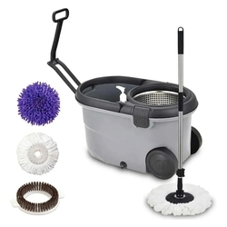 Balde Mop Esfregão Perfect Pro Move 360 Inox C/3 Refis Menor preço em Balde Mop Esfregão Perfect Pro Move 360 Inox C/3 Refis