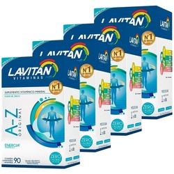 Kit 4 Lavitan Mais A-Z Original Polivitamínico 90 comprimidos Menor preço em Kit 4 Lavitan Mais A-Z Original Polivitamínico 90 comprimidos