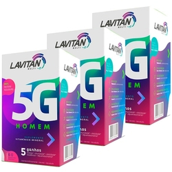 Kit 3 Lavitan 5G Homem Multivitamínico 60 comprimidos Menor preço em Kit 3 Lavitan 5G Homem Multivitamínico 60 comprimidos