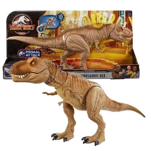 Dinossauro Tiranossauro Rex Rugido - Jurassic World Mattel em