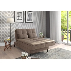 Sofa Cama Casal Net Versatile Suede Amassado Bege 1,93M (L) - Netsofas Menor preço em Sofa Cama Casal Net Versatile Suede Amassado Bege 1,93M (L) - Netsofas