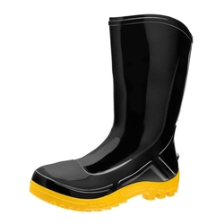 Bota PVC Vulcaflex Preta Solado Amarelo Cano Médio 27cm sem Meia 41 Menor preço em Bota PVC Vulcaflex Preta Solado Amarelo Cano Médio 27cm sem Meia 41