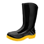 Bota PVC Vulcaflex Preta Solado Amarelo Cano Médio 27cm sem Meia 40