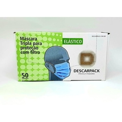 Máscara tripla proteção facial com filtro e elásticos, marca Descarpack é boa?
