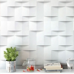 Papel De Parede Abstrato Geométrico Branco e Cinza 3D Liso Lavável Menor preço em Papel De Parede Abstrato Geométrico Branco e Cinza 3D Liso Lavável