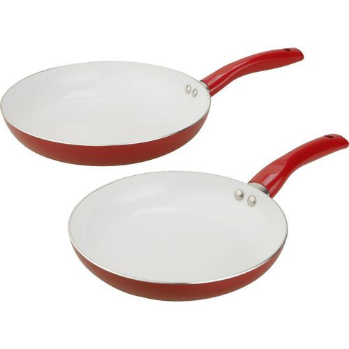 [30% de Cashback] Conjunto de Frigideiras 2 Peças 22cm e 28cm Revestimento Cerâmico Sensations Vermelha - Classic Home