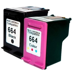 Kit 2 cartuchos 664 xl black e color compativeis de 15 ml Menor preço em Kit 2 cartuchos 664 xl black e color compativeis de 15 ml