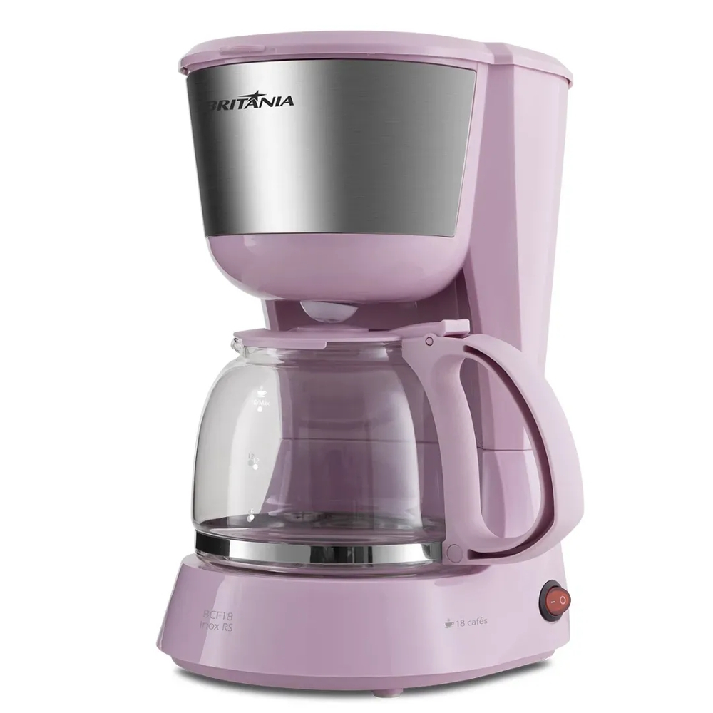 Cafeteira Britânia BCF18 Inox Rosa 18 cafézinhos