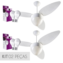 Kit Ventilador de Teto Ventisol Aires com 02 Lâmpadas Led Inclusas, CV3, Branco - 127V - 02 Unidades Menor preço em Kit Ventilador de Teto Ventisol Aires com 02 Lâmpadas Led Inclusas, CV3, Branco - 127V - 02 Unidades