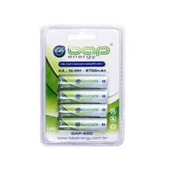 Pilha BAP-650 C/ 4 pilhas AA/Recarregável/2700MAH BAP ENERGY é boa?