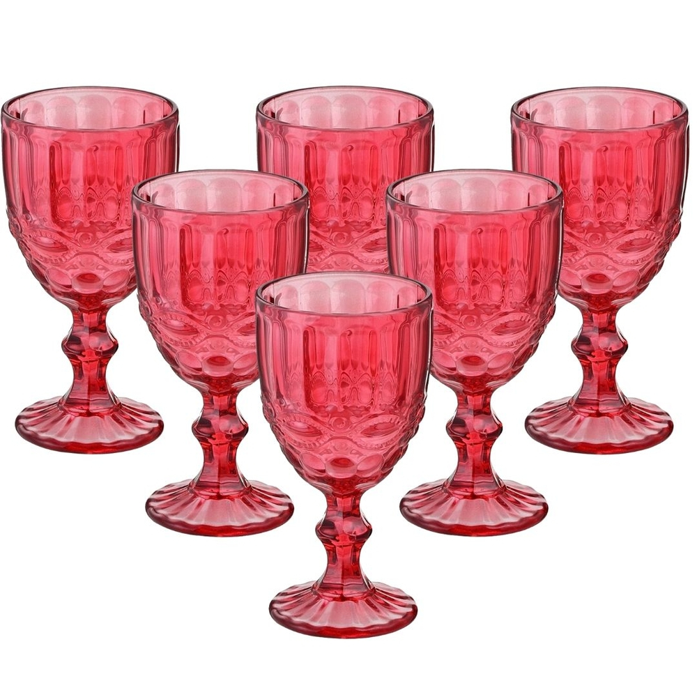 Jogo Copos Altos 340ml 6 Peças De Vidro Vermelho Laço Verre - Mimo Style em  Promoção na Americanas