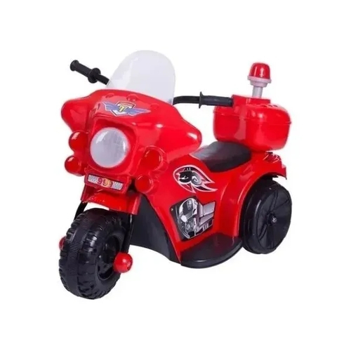 Moto eletrica triciclo infantil policial com iluminacao