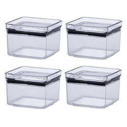 Kit 04 Potes Hermético Quadrado Lumini Empilhável 480ml Menor preço em Kit 04 Potes Hermético Quadrado Lumini Empilhável 480ml