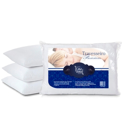 Kit 4 Travesseiros Percal Premium 50x70cm Casa Dona 200 Fios Siliconada Branco Menor preço em Kit 4 Travesseiros Percal Premium 50x70cm Casa Dona 200 Fios Siliconada Branco
