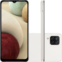 Smartphone Samsung Galaxy A12 64GB 4G Wi-Fi Tela 6.5'' Dual Chip 4GB RAM Câmera Quádrupla + Selfie 8MP - Branco Menor preço em Smartphone Samsung Galaxy A12 64GB 4G Wi-Fi Tela 6.5'' Dual Chip 4GB RAM Câmera Quádrupla + Selfie 8MP - Branco