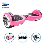 Hoverboard 6.5 Rosa Bluetooth Led lateral e frontal com mochila - Bateria Samsung