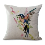 Aquarela Pássaro Estilo Floral Capa de Almofada de Algodão de Linho Soft-touch Home Sofa Office Fronhas Aquarela Pássaro Estilo Floral Capa de Almofada de Algodão de Linho Soft-touch Home Sofa Office Fronhas