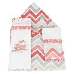 Kit Banho 3 Peças Corujinha Rosa Chevron Loupiot Menor preço em Kit Banho 3 Peças Corujinha Rosa Chevron Loupiot