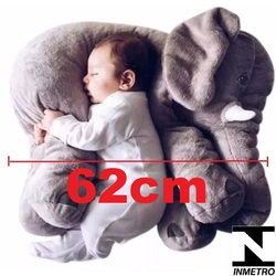 Almofada Travesseiro Elefante de Pelúcia para Bebê Dormir Cinza 62cm - Franquia Ursos e Pelúcias é boa?