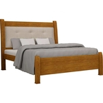 Cama Casal Arezzo Estofada - Rufato - Imbuia / Creme