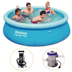 Piscina Inflável 2.300 Litros + Filtro + Bomba - Bestway Menor preço em Piscina Inflável 2.300 Litros + Filtro + Bomba - Bestway
