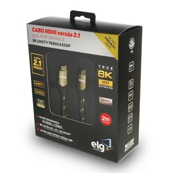 Cabo HDMI 2.1 8K Ultra High Speed Ethernet 2 metros HS8K20 ELG Menor preço em Cabo HDMI 2.1 8K Ultra High Speed Ethernet 2 metros HS8K20 ELG