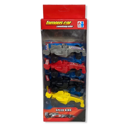 Kit 4 Brinquedo Carrinho De Corrida Formula 1 A Fricção em