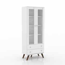 Cristaleira ESM 217 com 2 Gavetas e 2 Portas de Vidro Branco - Movelbento é boa?
