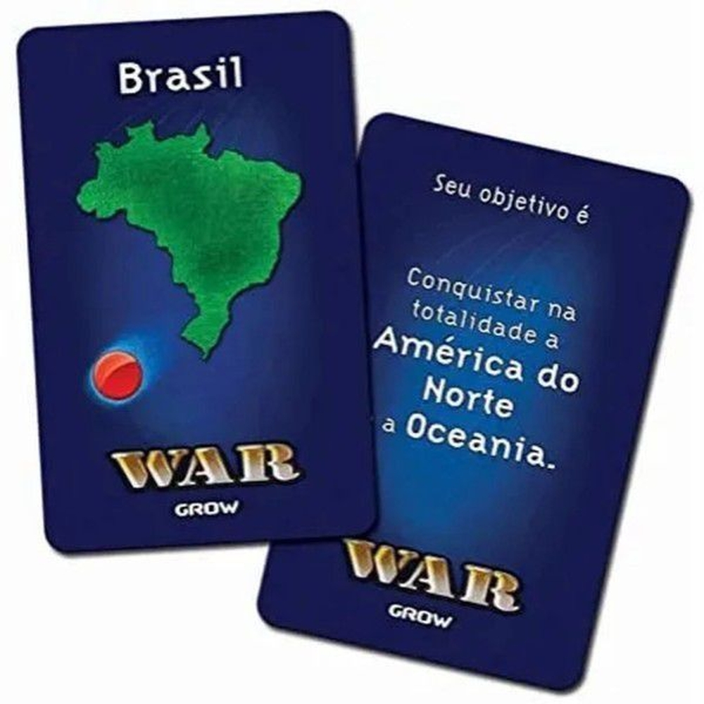 Peças, tabuleiro e cartas de War In rio. Fonte