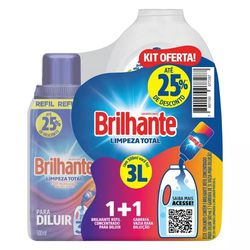 Kit Sabão Liquido para Diluir Brilhante 500ML + Garrafa Menor preço em Kit Sabão Liquido para Diluir Brilhante 500ML + Garrafa