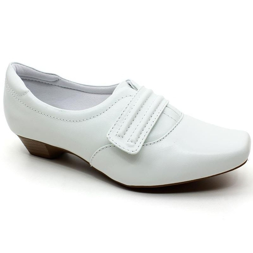 sapato branco de couro feminino