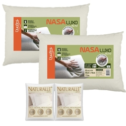 Kit 2 Travesseiros Nasa Alto Luxo Duoflex Com 2 Fronhas Menor preço em Kit 2 Travesseiros Nasa Alto Luxo Duoflex Com 2 Fronhas