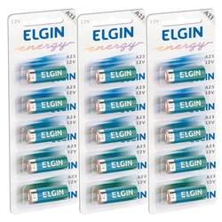 15 Pilhas Baterias Elgin 23a 12v A23 Alcalina 3 Cartelas Menor preço em 15 Pilhas Baterias Elgin 23a 12v A23 Alcalina 3 Cartelas
