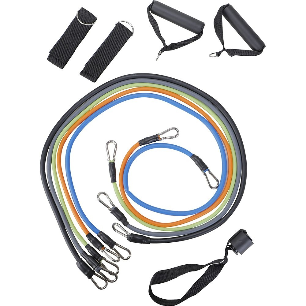 [70% de Cashback] Kit 11 Peças Elástico Extensores com 5 Intensidades para Exercício - Life Zone