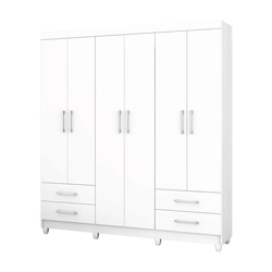 Guarda Roupa 6 Portas 4 gavetas Canadá Conquista Branco Menor preço em Guarda Roupa 6 Portas 4 gavetas Canadá Conquista Branco