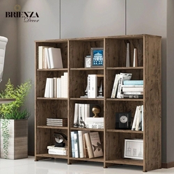 Livreiro Multiuso 9 Prateleiras Castanho Trinidad Brienza Menor preço em Livreiro Multiuso 9 Prateleiras Castanho Trinidad Brienza