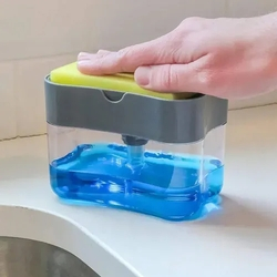 Dispenser Porta Detergente + Esponja 2 Em 1 Menor preço em Dispenser Porta Detergente + Esponja 2 Em 1