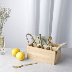 Porta Talheres de Mesa Bambu - La Cuisine Menor preço em Porta Talheres de Mesa Bambu - La Cuisine