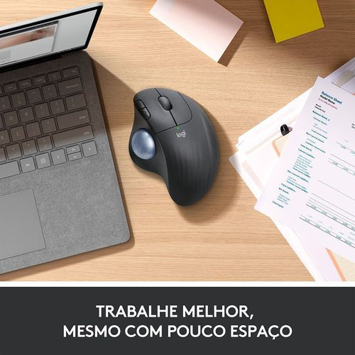 Mouse Sem Fio Logitech Ergo M575 Trackball Preciso e Suave Ergonômico