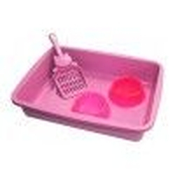 Kit Higienico Para Gatos Yanpet - Caixa De Areia + Comedouro + Bebedouro + Pá Menor preço em Kit Higienico Para Gatos Yanpet - Caixa De Areia + Comedouro + Bebedouro + Pá