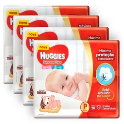 Kit com 4 Fraldas Descartaveis Huggies Supreme Care Jumbo Tamanho P - 112 Unidades Menor preço em Kit com 4 Fraldas Descartaveis Huggies Supreme Care Jumbo Tamanho P - 112 Unidades